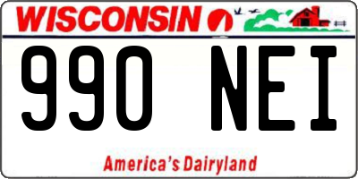 WI license plate 990NEI