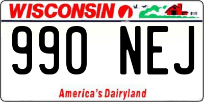 WI license plate 990NEJ