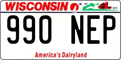 WI license plate 990NEP