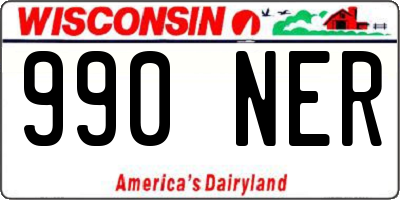 WI license plate 990NER