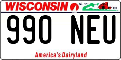 WI license plate 990NEU