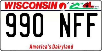 WI license plate 990NFF
