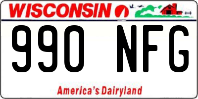 WI license plate 990NFG