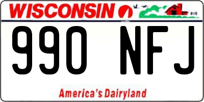 WI license plate 990NFJ