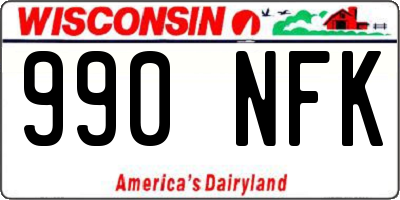 WI license plate 990NFK