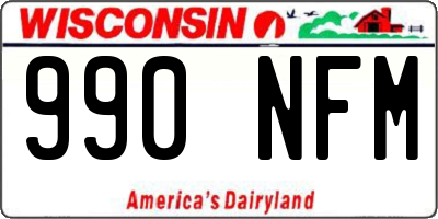 WI license plate 990NFM