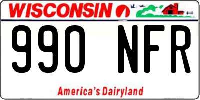 WI license plate 990NFR