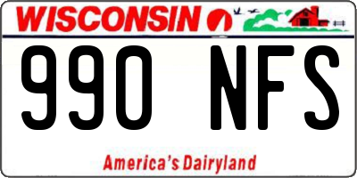 WI license plate 990NFS