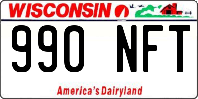 WI license plate 990NFT