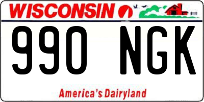 WI license plate 990NGK