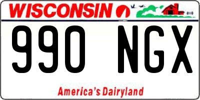 WI license plate 990NGX