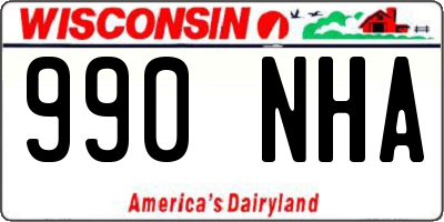 WI license plate 990NHA