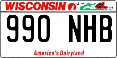 WI license plate 990NHB