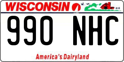 WI license plate 990NHC
