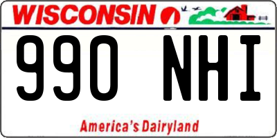 WI license plate 990NHI