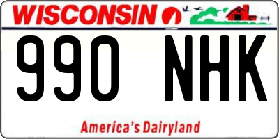 WI license plate 990NHK