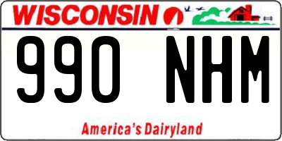 WI license plate 990NHM