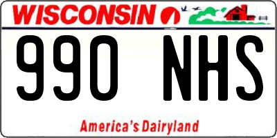 WI license plate 990NHS