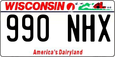 WI license plate 990NHX