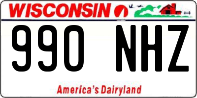 WI license plate 990NHZ
