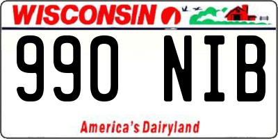 WI license plate 990NIB