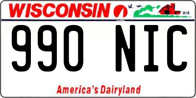 WI license plate 990NIC