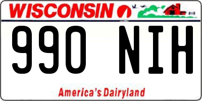 WI license plate 990NIH