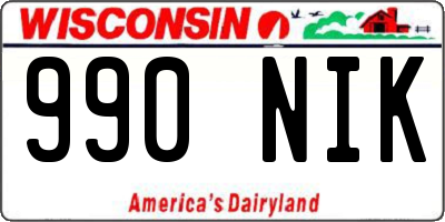 WI license plate 990NIK