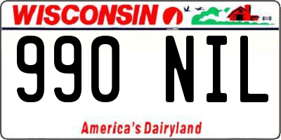 WI license plate 990NIL