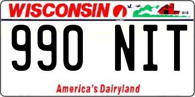 WI license plate 990NIT