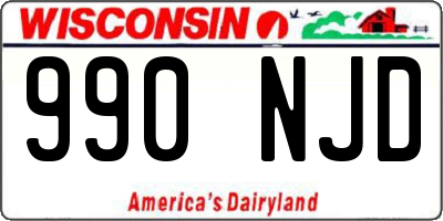 WI license plate 990NJD