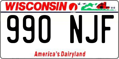WI license plate 990NJF