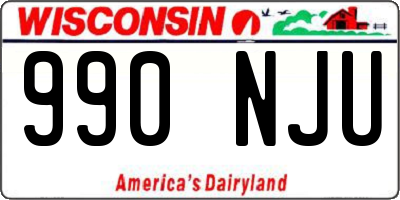 WI license plate 990NJU