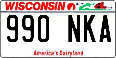 WI license plate 990NKA