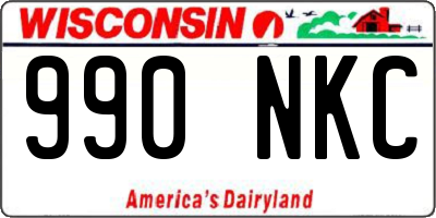 WI license plate 990NKC