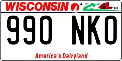 WI license plate 990NKO