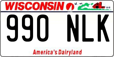 WI license plate 990NLK