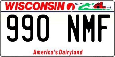 WI license plate 990NMF
