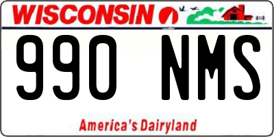 WI license plate 990NMS