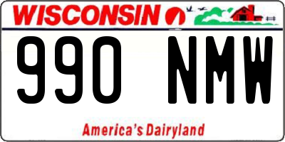 WI license plate 990NMW
