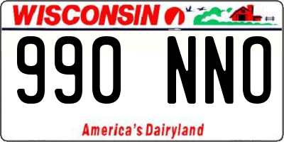 WI license plate 990NNO