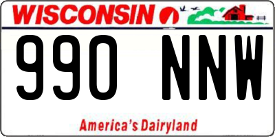 WI license plate 990NNW