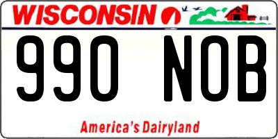 WI license plate 990NOB