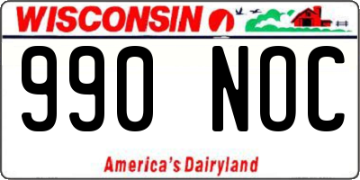 WI license plate 990NOC