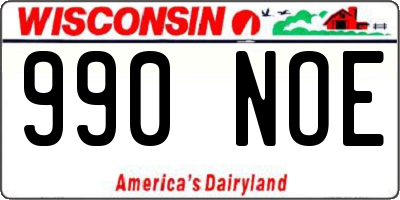 WI license plate 990NOE