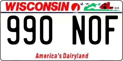 WI license plate 990NOF