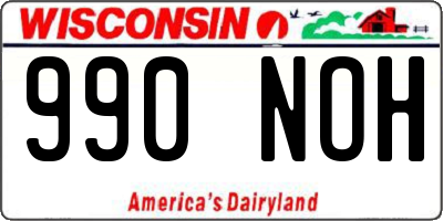 WI license plate 990NOH