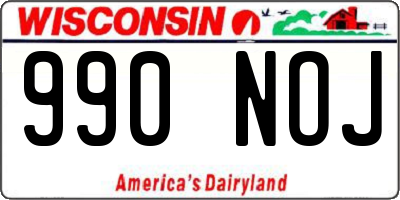 WI license plate 990NOJ