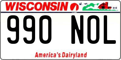 WI license plate 990NOL