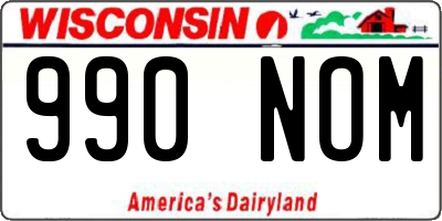 WI license plate 990NOM
